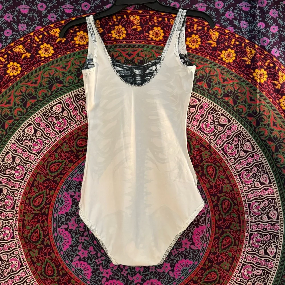 Mechanical White Ribs Swimsuit- Blackmilk Clothing- Size Small - Picture 4 of 7